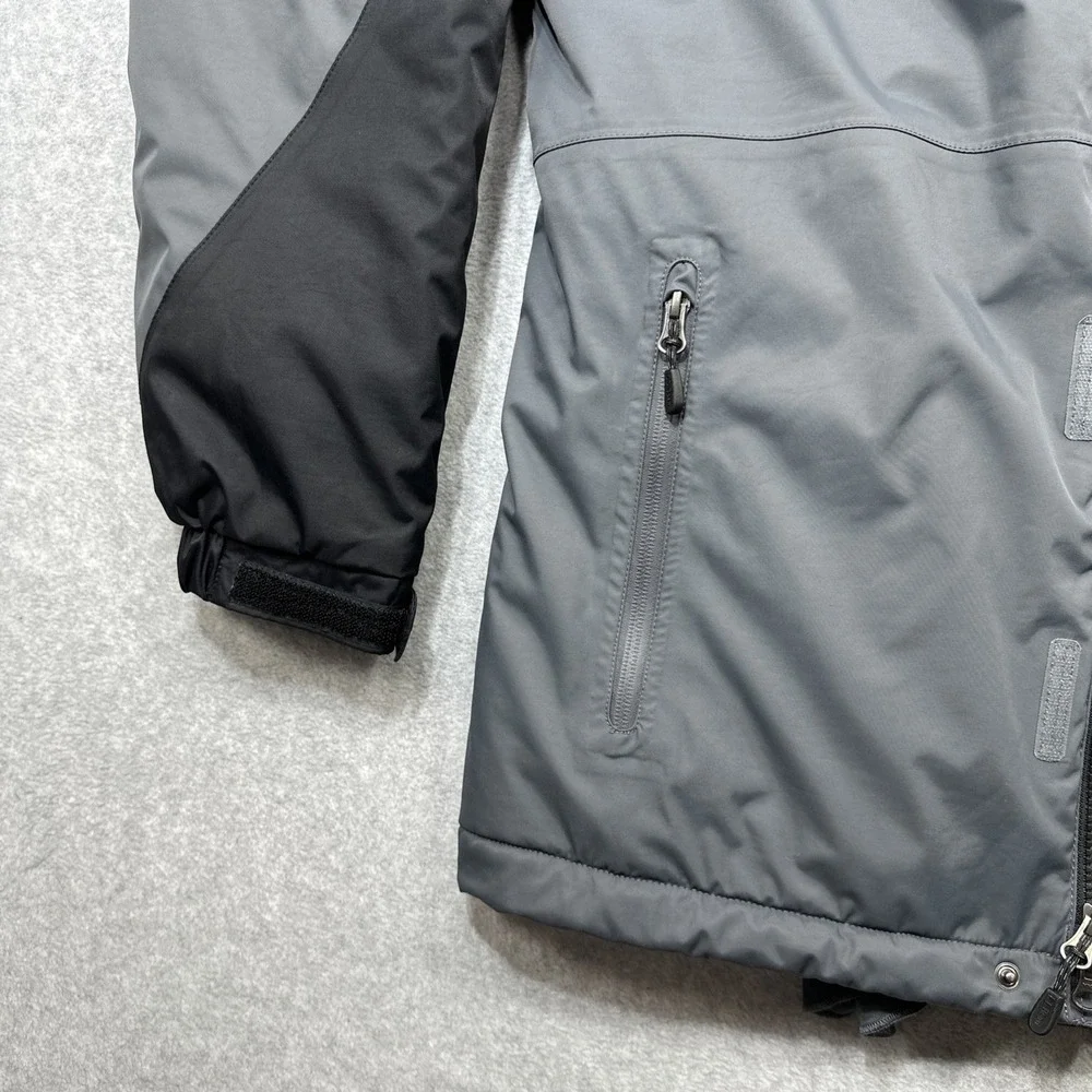 LL Bean Rugged Ridge Parka Medium Gray Ski Jacket Primaloft Tek Zip No Hood